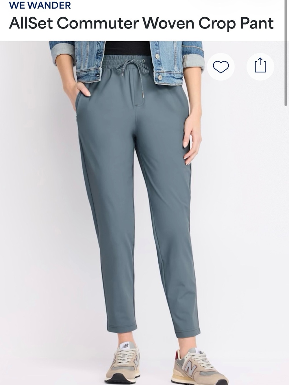 Wander AllSet Commuter Woven Crop Pant — Slate Blue Gray